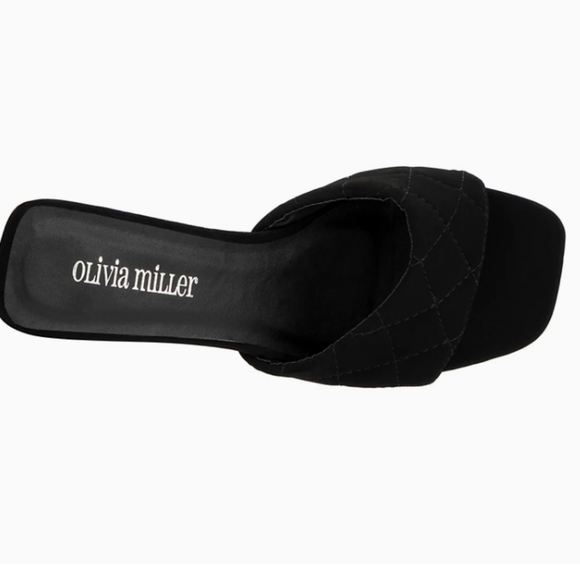 Olivia Miller Honey Camp Slide Sandals Black -10 - Picture 4 of 7